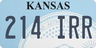 KS license plate 214IRR