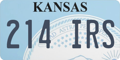 KS license plate 214IRS