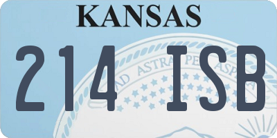 KS license plate 214ISB