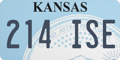 KS license plate 214ISE