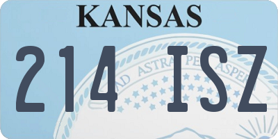 KS license plate 214ISZ