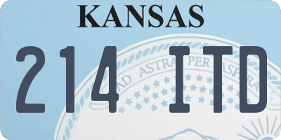 KS license plate 214ITD