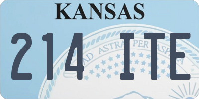 KS license plate 214ITE