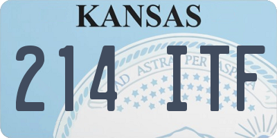 KS license plate 214ITF
