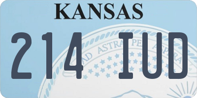 KS license plate 214IUD