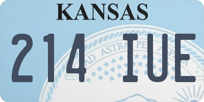 KS license plate 214IUE