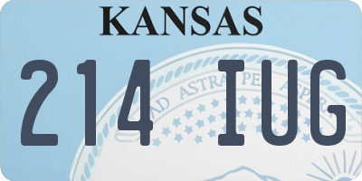 KS license plate 214IUG