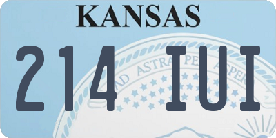 KS license plate 214IUI