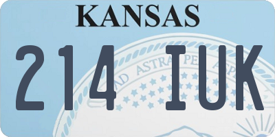 KS license plate 214IUK