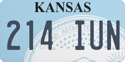 KS license plate 214IUN