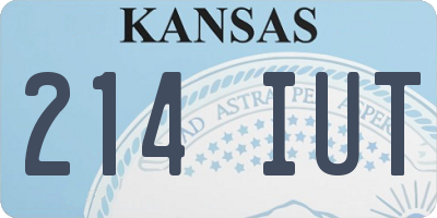 KS license plate 214IUT