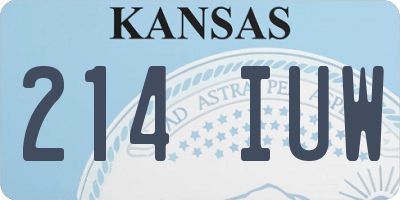 KS license plate 214IUW