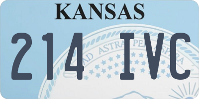 KS license plate 214IVC