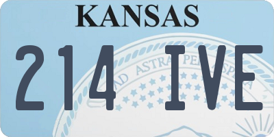 KS license plate 214IVE
