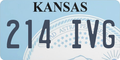 KS license plate 214IVG