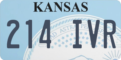 KS license plate 214IVR