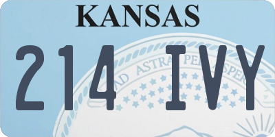 KS license plate 214IVY