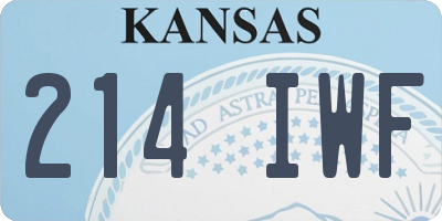 KS license plate 214IWF