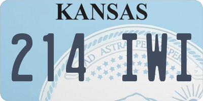 KS license plate 214IWI