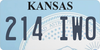 KS license plate 214IWO