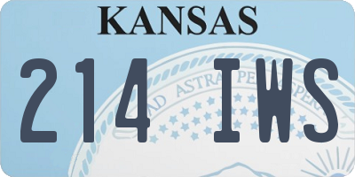 KS license plate 214IWS