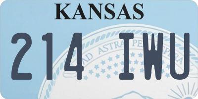 KS license plate 214IWU
