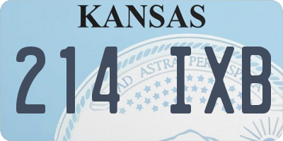 KS license plate 214IXB