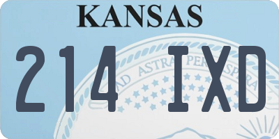 KS license plate 214IXD