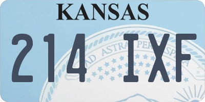KS license plate 214IXF