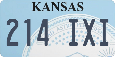 KS license plate 214IXI