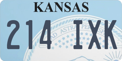 KS license plate 214IXK