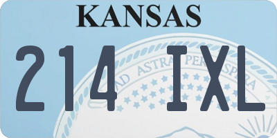 KS license plate 214IXL