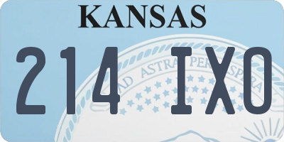 KS license plate 214IXO