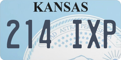 KS license plate 214IXP