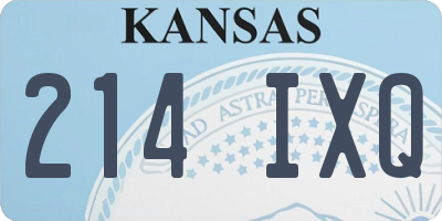 KS license plate 214IXQ