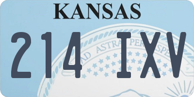 KS license plate 214IXV