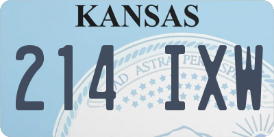 KS license plate 214IXW