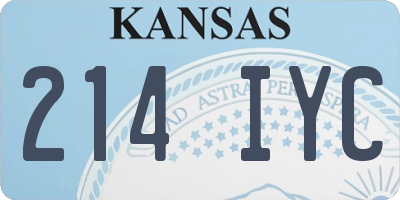KS license plate 214IYC