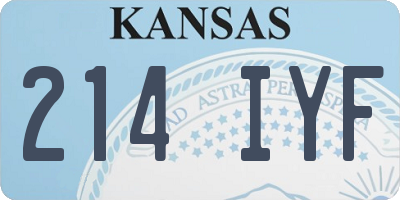 KS license plate 214IYF
