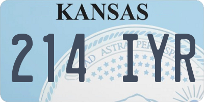 KS license plate 214IYR