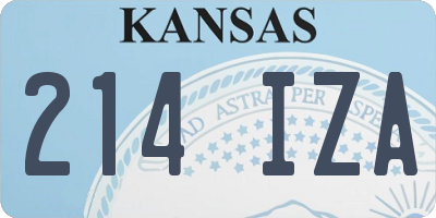 KS license plate 214IZA