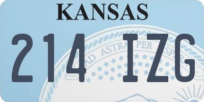 KS license plate 214IZG