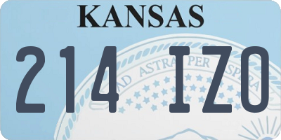 KS license plate 214IZO