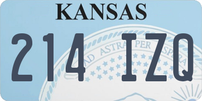 KS license plate 214IZQ