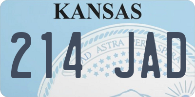 KS license plate 214JAD