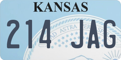 KS license plate 214JAG