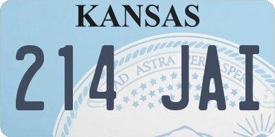 KS license plate 214JAI
