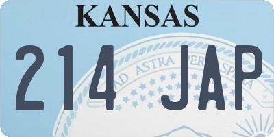 KS license plate 214JAP