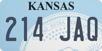KS license plate 214JAQ