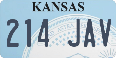 KS license plate 214JAV